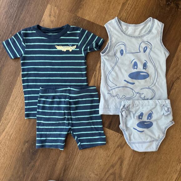 Bundle of Baby Boy Warm Weather Pajamas/PJs: Carter's, 2 Pair. - Picture 1 of 5